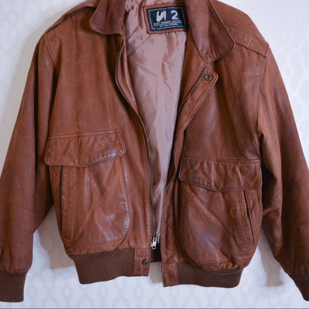 Vintage Brown Leather Jacket